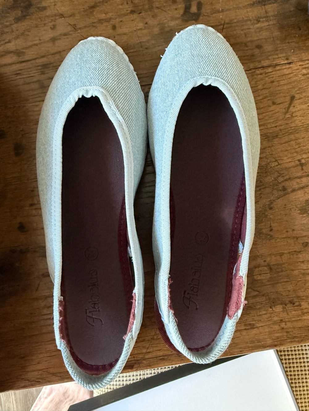Flabelus Women's Denim Canvas Ballet Flats